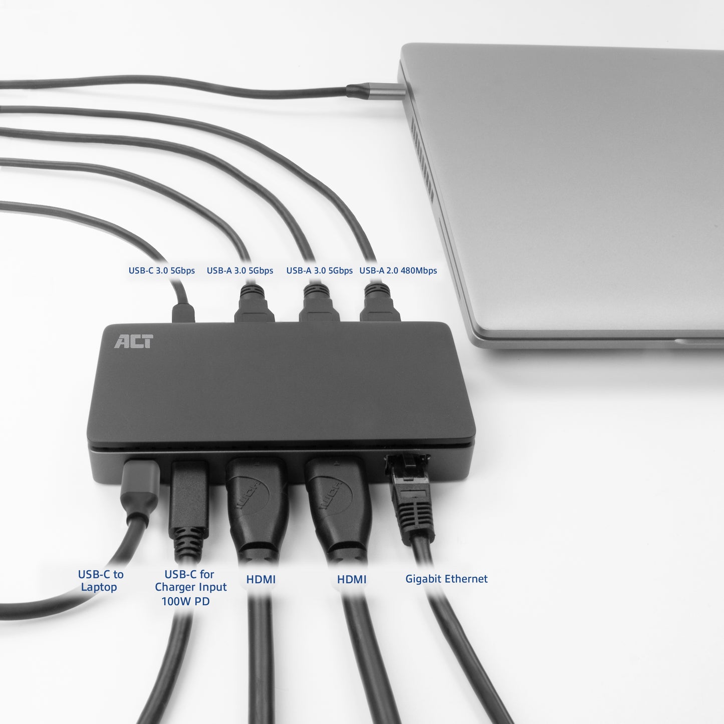 USB-C Docking Station met 2 HDMI, Gigabit Ethernet en USB-C PD - 6