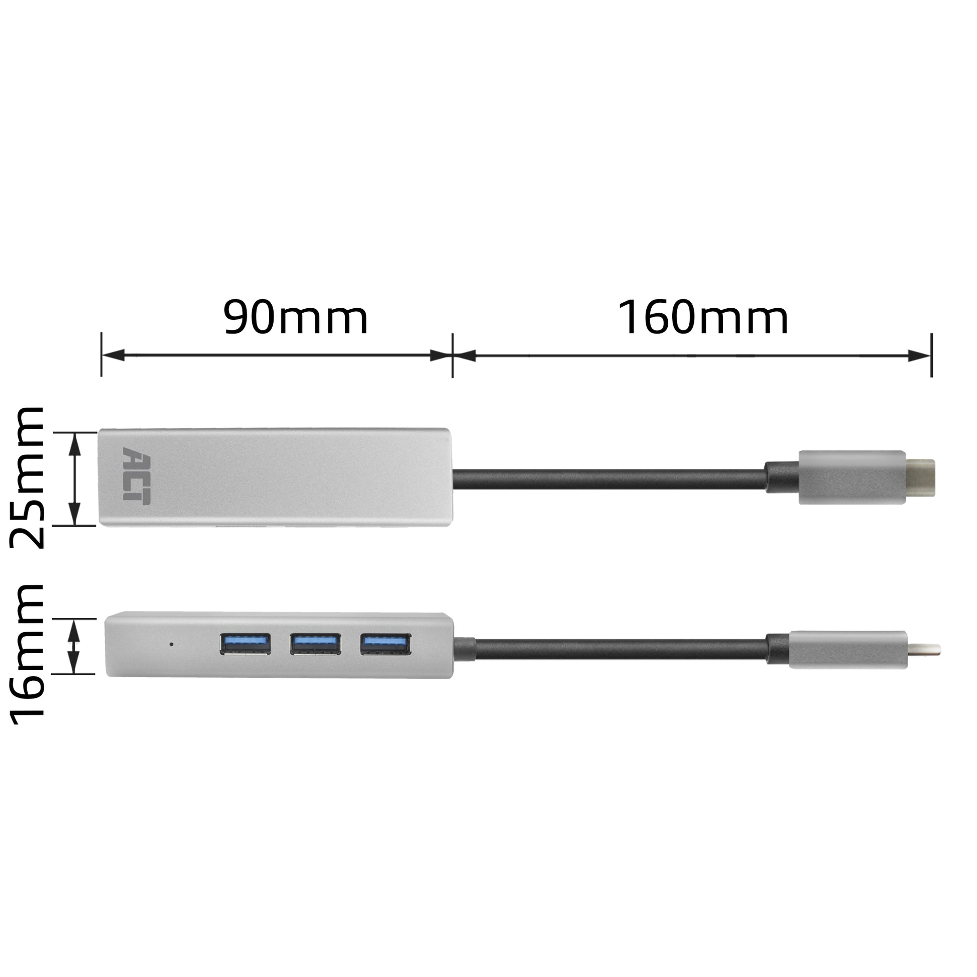 USB-C 3.2 Gen1 hub met 3 USB-A poorten en Gigabit Ethernet - 6