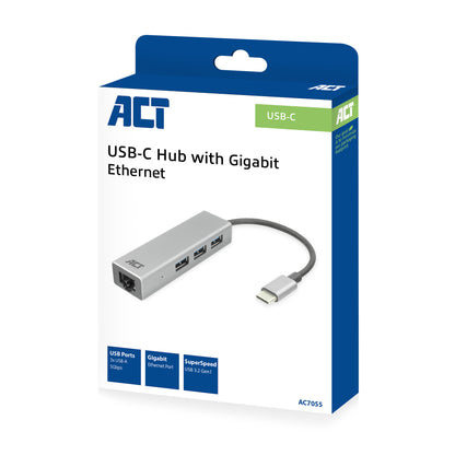 USB-C 3.2 Gen1 hub met 3 USB-A poorten en Gigabit Ethernet - 7
