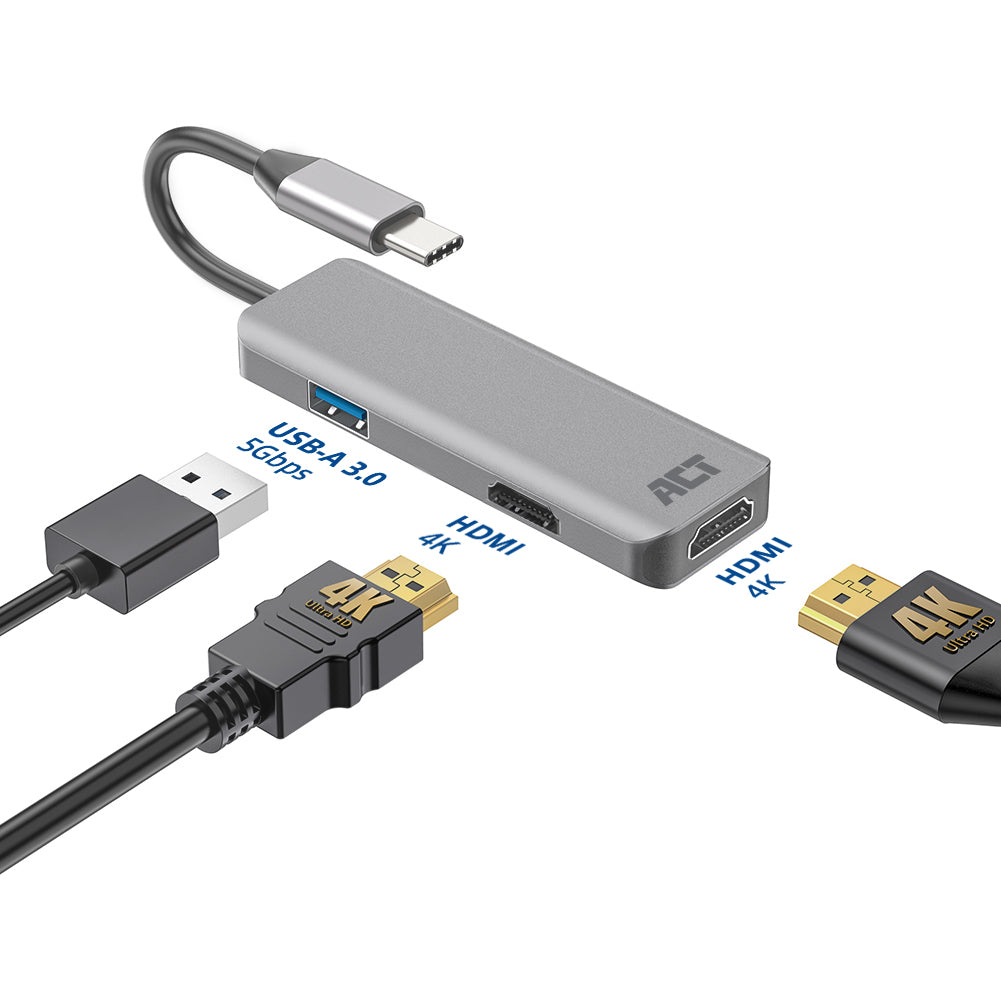 USB-C naar HDMI dual monitor adapter met MST ondersteuning - 4