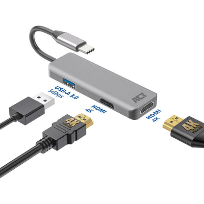 USB-C naar HDMI dual monitor adapter met MST ondersteuning - 4