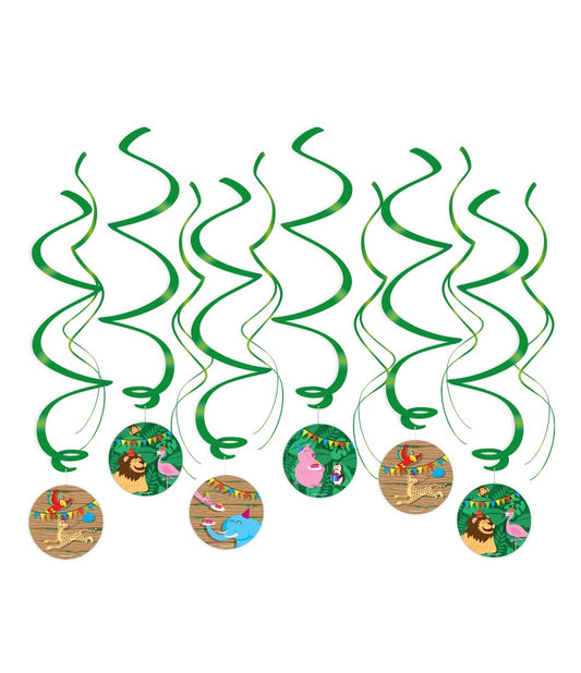Jungle Thema Swirl Decorations 70cm