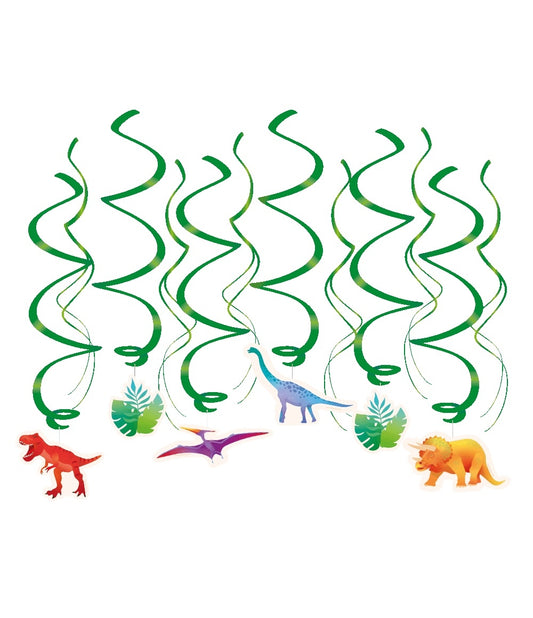 Dino swirl decoraties voor dinosaurusthema