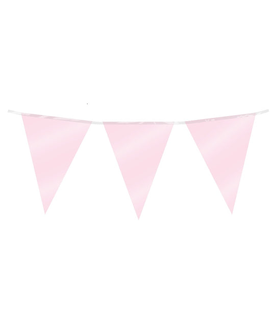 Party Flag Foil Roze 10 meter vlaggenlijn