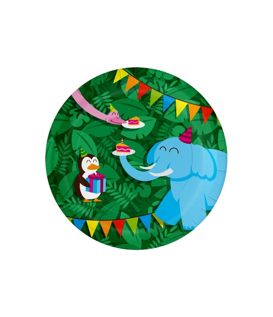 Jungle thema feestborden met dierenprint