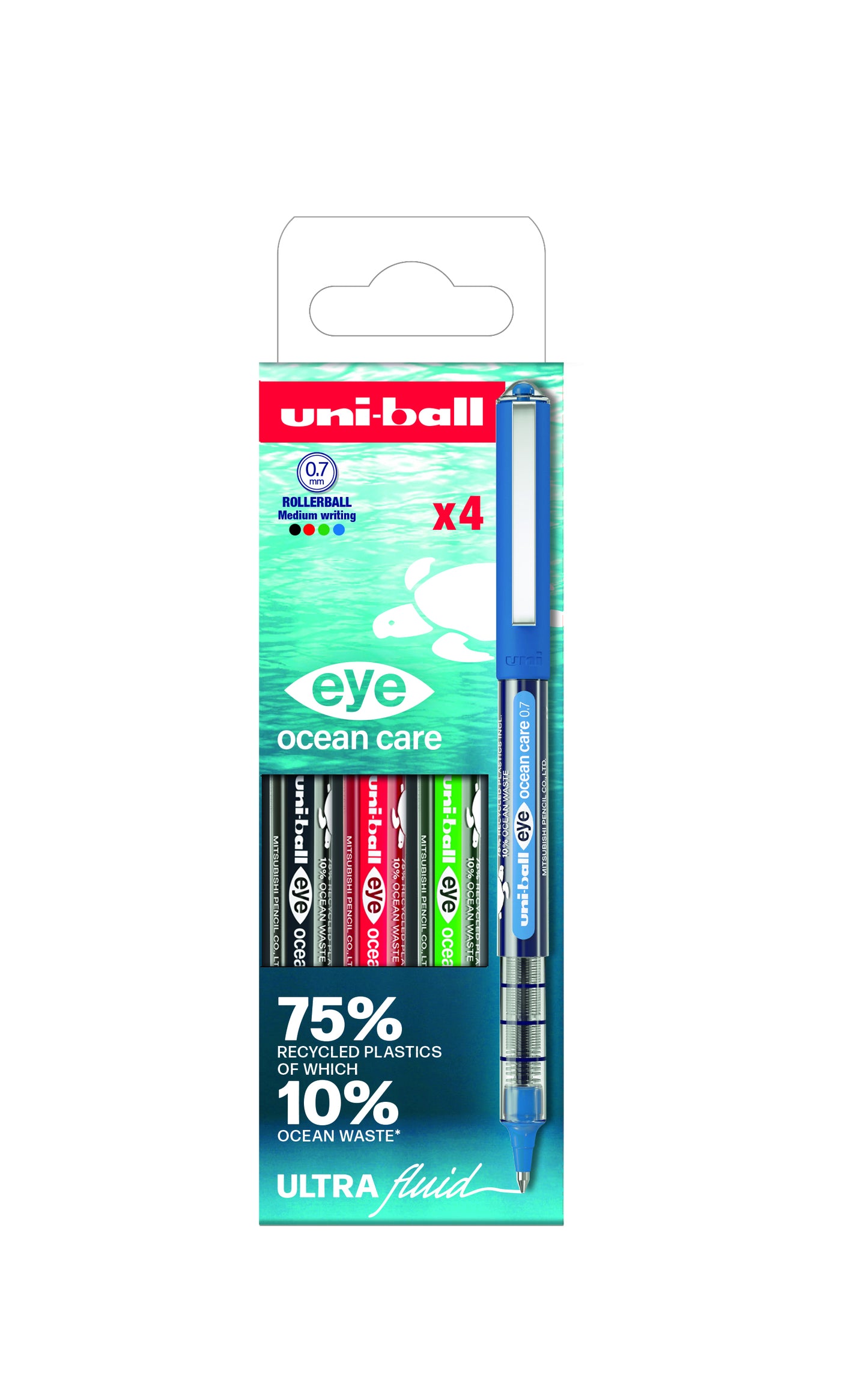 Rollerpen Uni-ball Eye Ocean Care Assorti uit Recycled Plastic