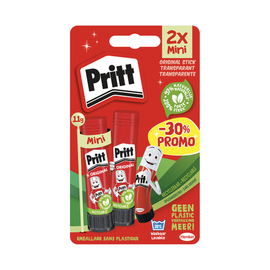 Pritt Stick Original lijmstift 2x 11g, kindvriendelijk en wasbaar