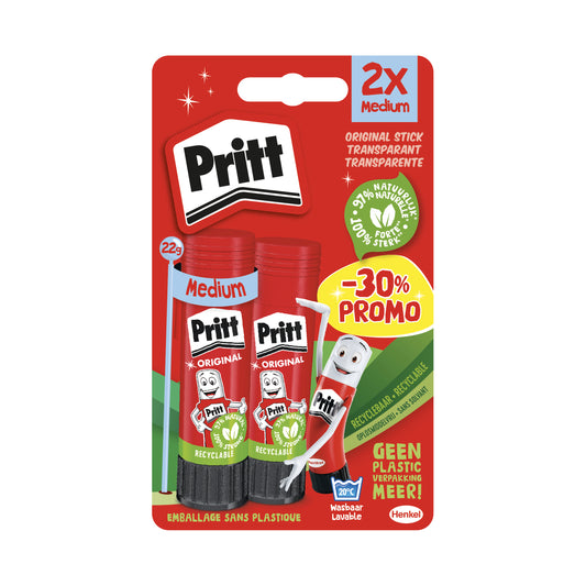 Pritt Stick Original lijmstift 2x 22g, promotiepakket