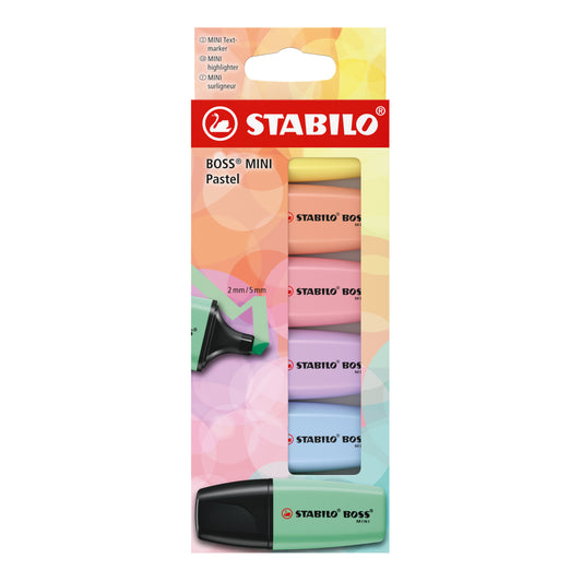 Stabilo BOSS Mini Pastel Markeerstiften 6 Stuks