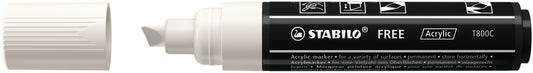STABILO Free Acrylic Marker T800C Wit – 2-10 mm beitelpunt