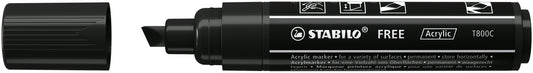 STABILO Free Acrylic Marker T800C Zwart – 2-10 mm beitelpunt