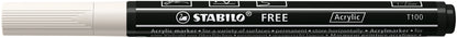 STABILO Free Acrylic Marker T100 Wit – 1-2 mm fijne punt - 2