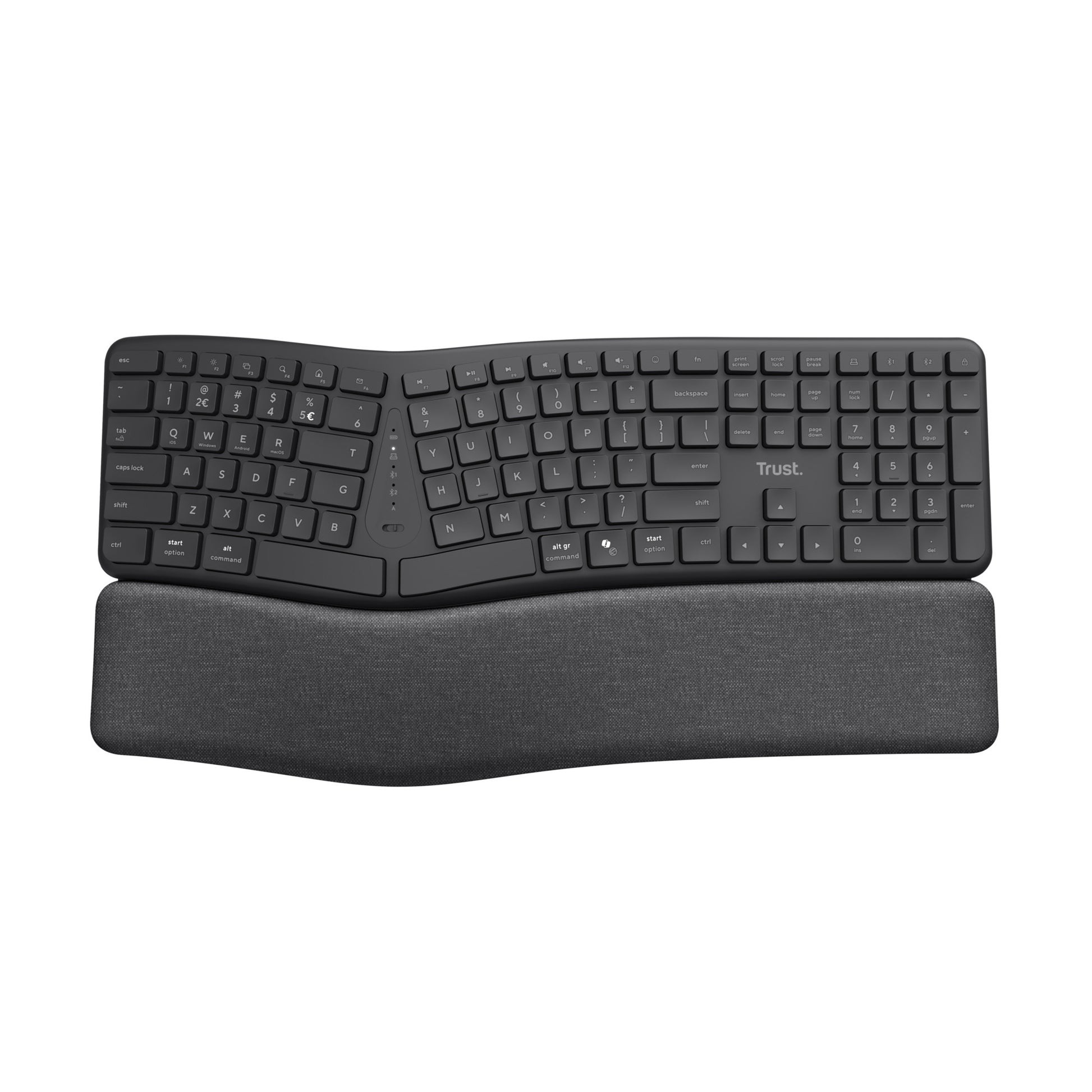 Trust Keyra Ergo Multi draadloos ergonomisch toetsenbord met split lay-out