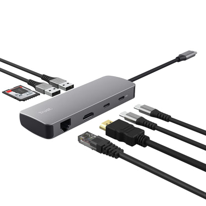 Hub Trust Dalyx 8-in-1 USB-C Adapter met HDMI, Ethernet en Kaartlezer - 3