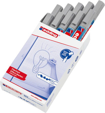 Edding 385 Flipover Marker Penseel Zilvergrijs, Cap-off Technologie - 2