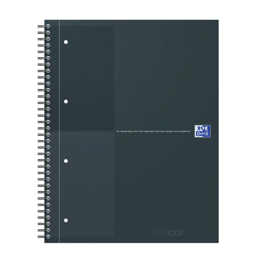 Spiraalblok Oxf International A4+ lijn 160 pagina’s zwart