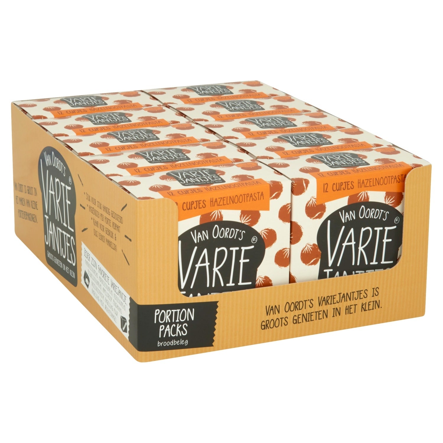 VarieJantjes Hazelnootpasta in Cupjes, 12x15g - 2