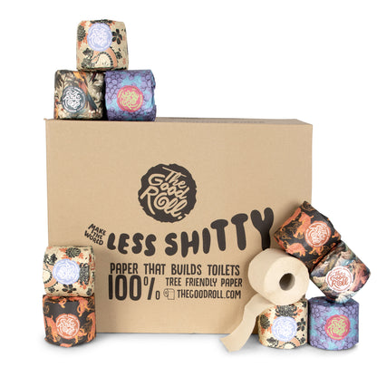The Good Roll Bamboe Toiletpapier, 2-laags, 300 vellen, met vrolijke wikkels