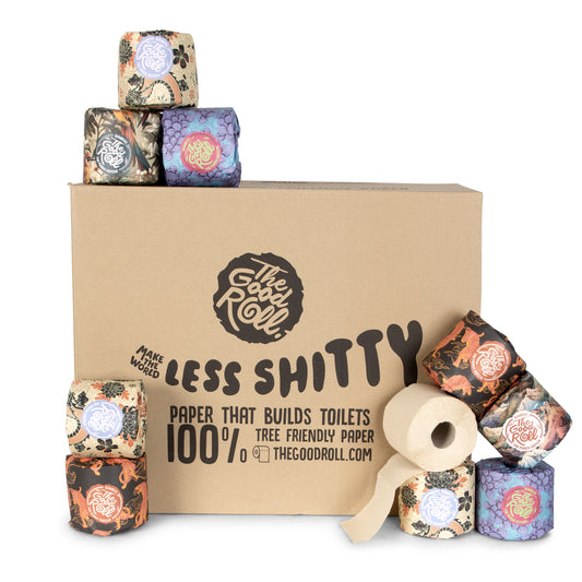 The Good Roll Bamboe Toiletpapier, 2-laags, 300 vellen, met vrolijke wikkels
