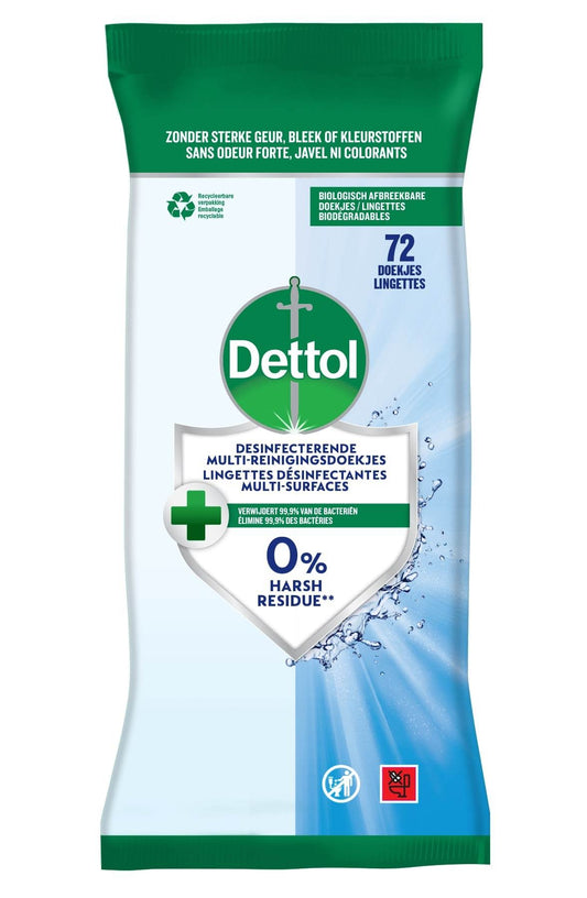 Dettol Antibacteriële Reinigingsdoekjes, 72 stuks