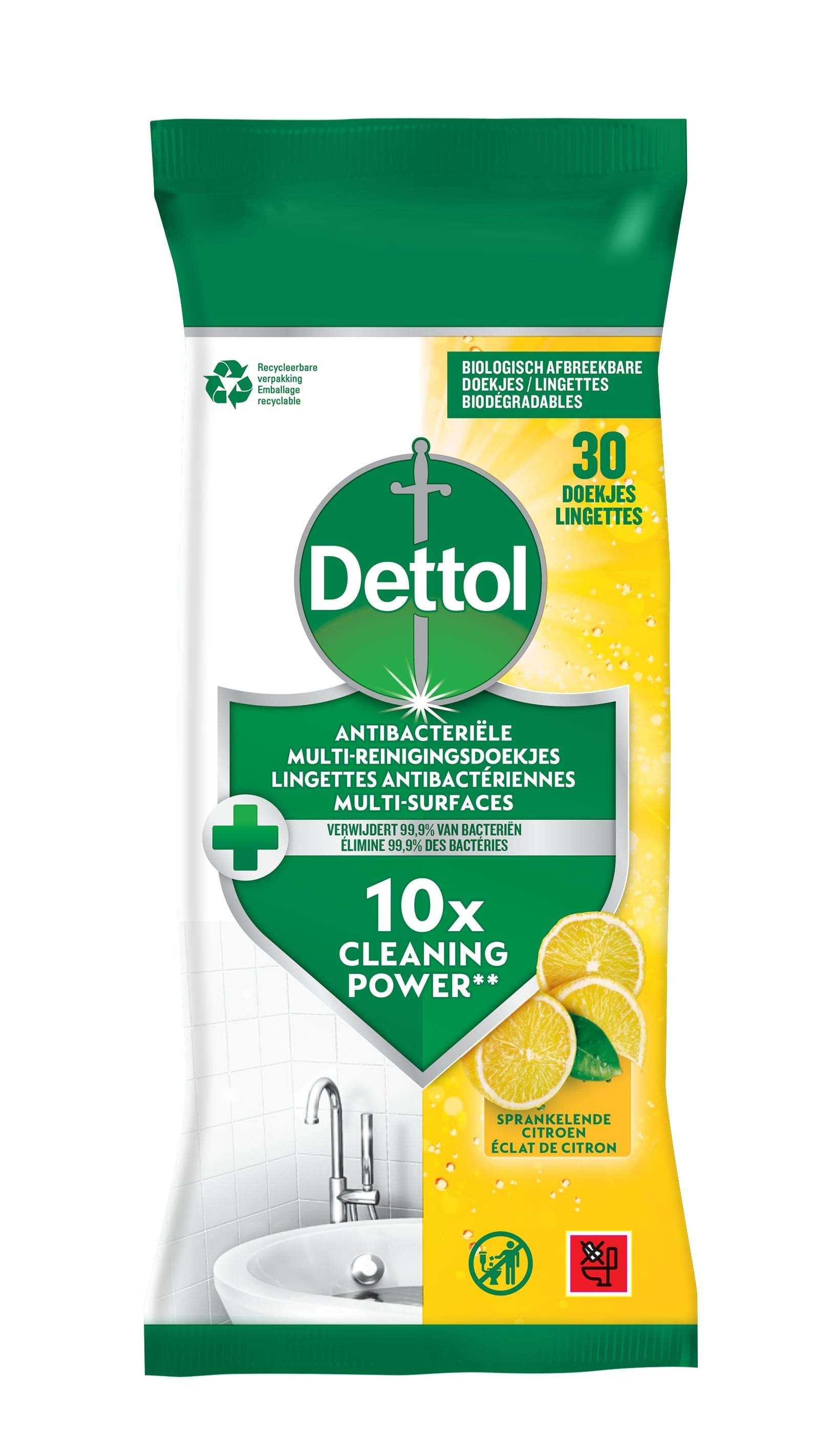 Dettol Citrus antibacteriële Reinigingsdoekjes 30 stuks