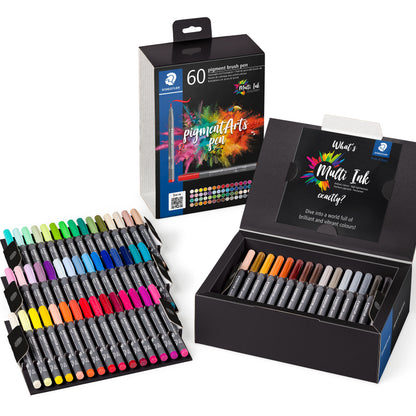 Staedtler Pigment Brushpen Set 60 Kleuren, Waterbasis, Recycled Housing - 2