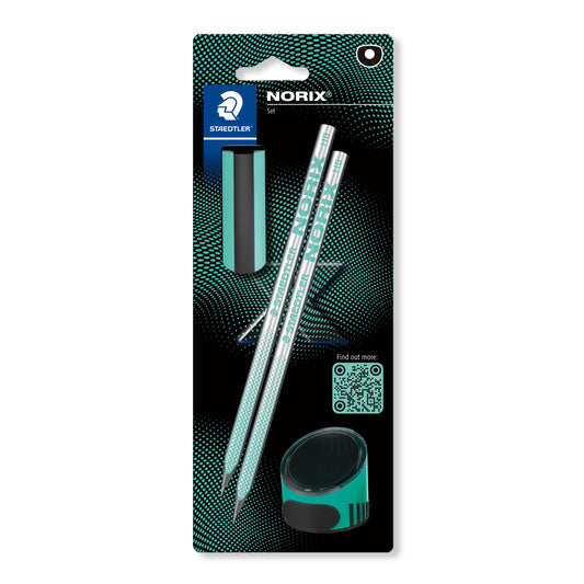 Grafietpotlood Norix Blister 2 Stuks HB Zwart Groen