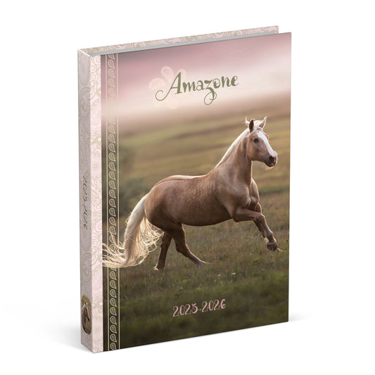 Schoolagenda 2025-2026 Lannoo Horses roze, 1 dag per pagina