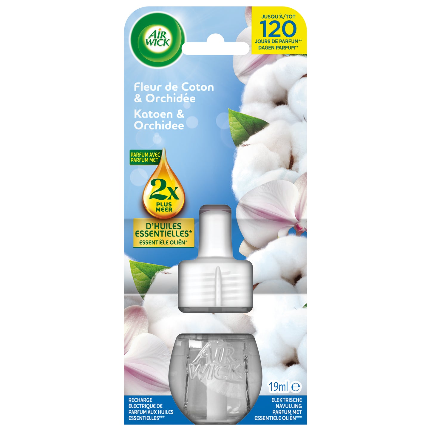Luchtverfrisser AirWick Elc Cotton F refill 19ml