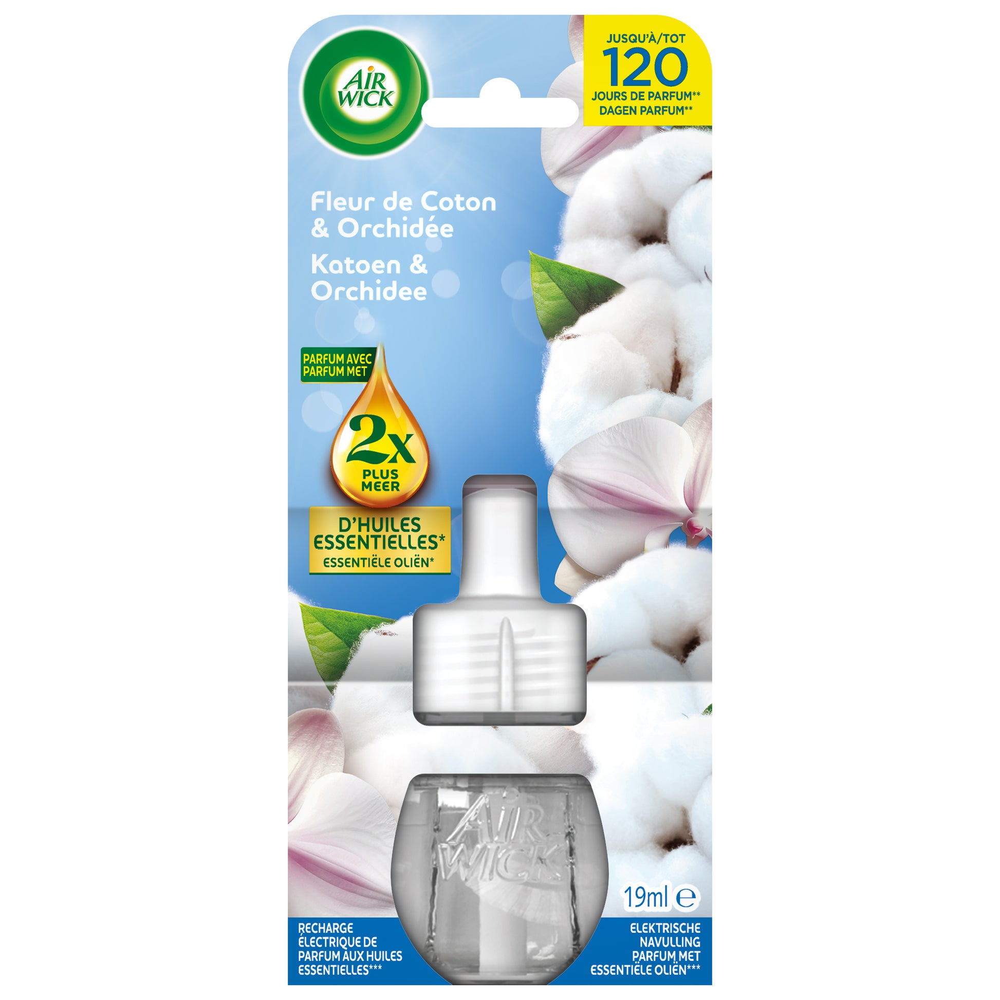 Luchtverfrisser AirWick Elc Cotton F refill 19ml