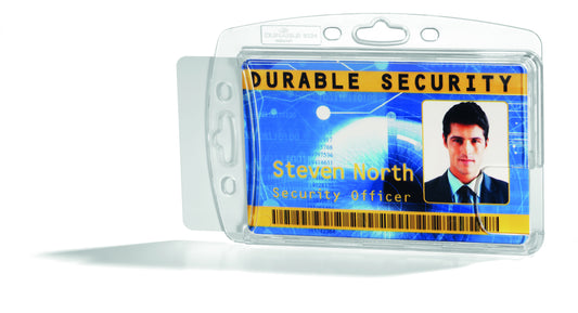 Gesloten badge voor 2 kaarten, glashelder materiaal - 2