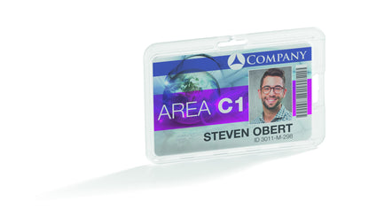 Permanent gesloten badge voor 1 kaart, breukvast polycarbonaat - 2