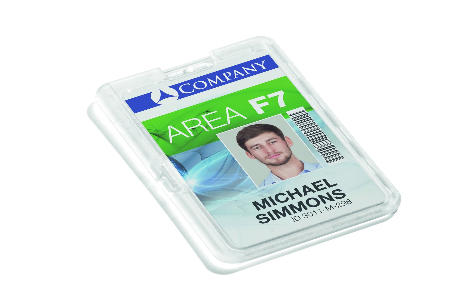 Permanent gesloten badge voor 1 kaart, breukvast polycarbonaat - 3