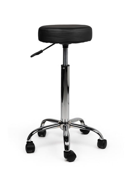 Ergonomische Zwart Tabouret Kruk met Verstelbare Hoogte en Kunstlederen Zitting