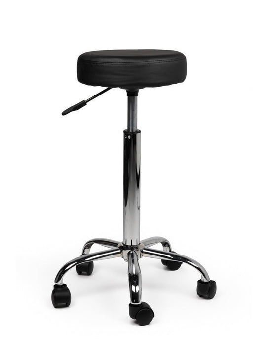 Ergonomische Zwart Tabouret Kruk met Verstelbare Hoogte en Kunstlederen Zitting