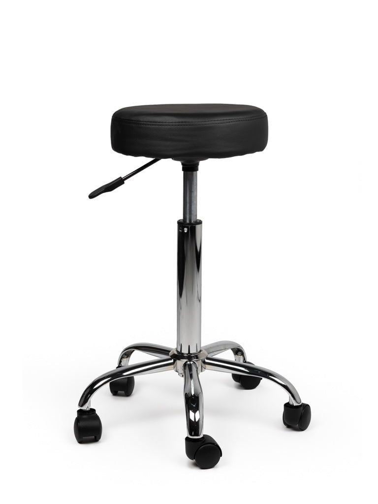 Ergonomische Zwart Tabouret Kruk met Verstelbare Hoogte en Kunstlederen Zitting