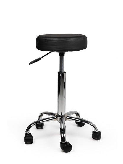 Ergonomische Zwart Tabouret Kruk met Verstelbare Hoogte en Kunstlederen Zitting