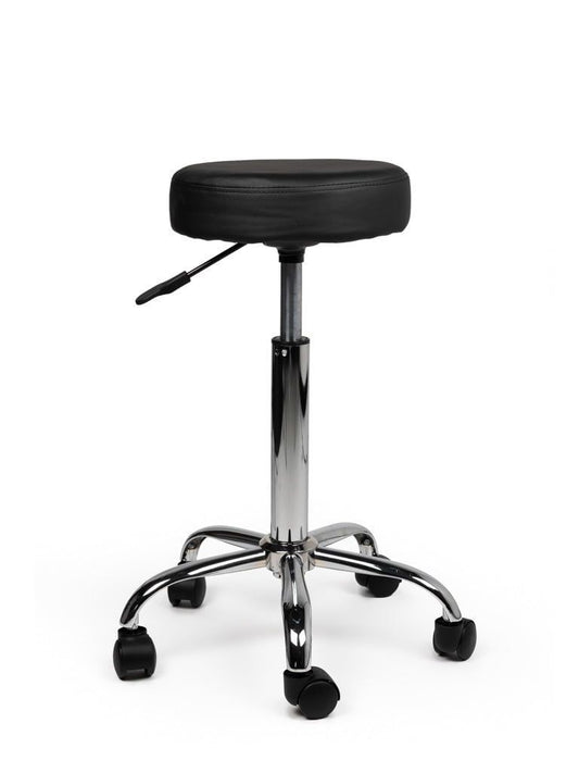Ergonomische Zwart Tabouret Kruk met Verstelbare Hoogte en Kunstlederen Zitting