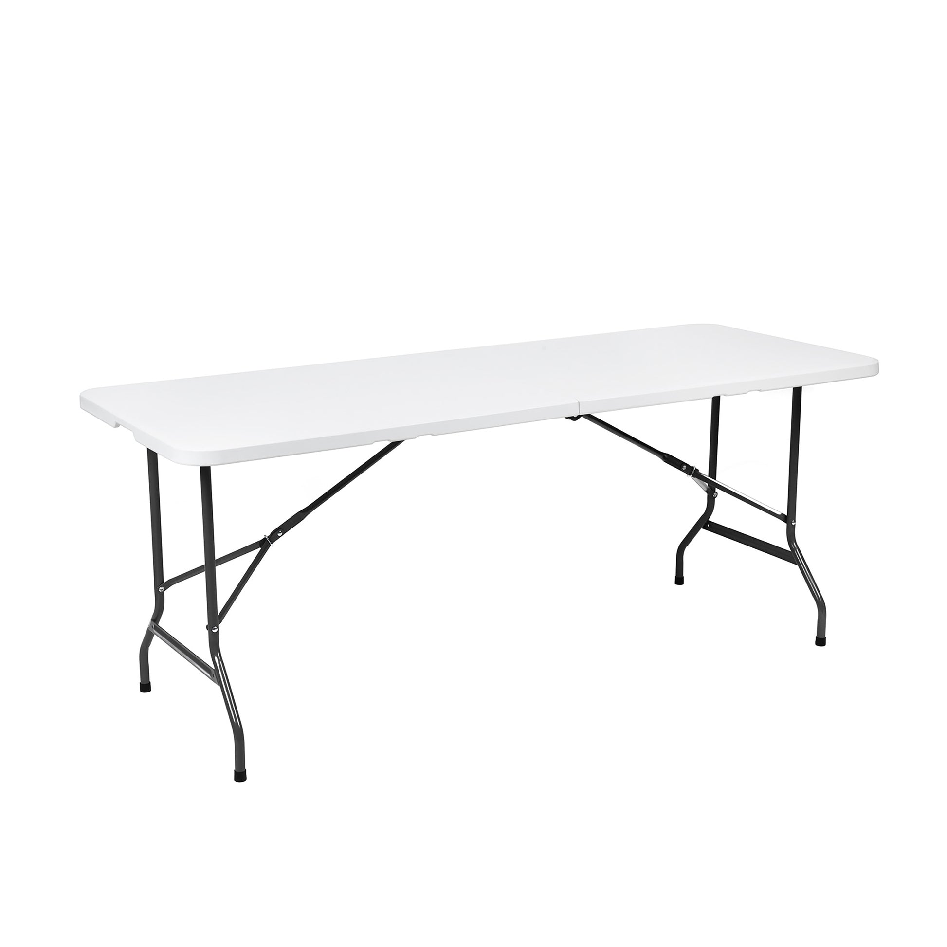 Vouwtafel BRASQ 180x70x74cm wit, inklapbaar met 2 hoogtestanden