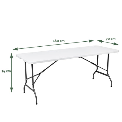 Vouwtafel BRASQ 180x70x74cm wit, inklapbaar met 2 hoogtestanden - 2
