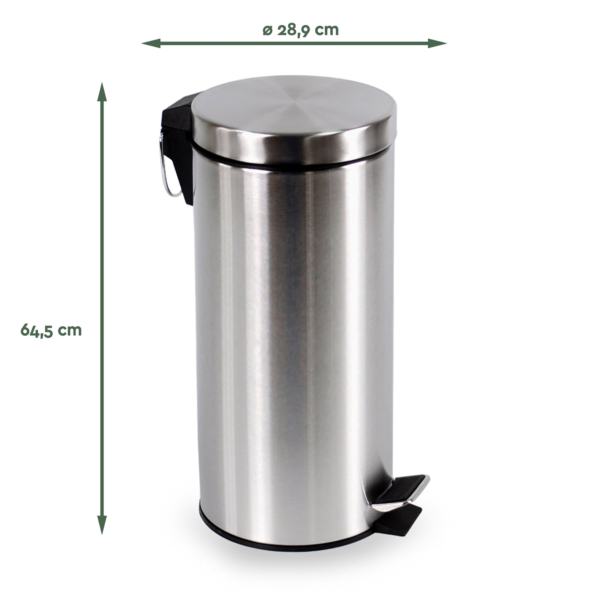 Afvalbak BRASQ pedaalemmer 30 liter RVS - 2