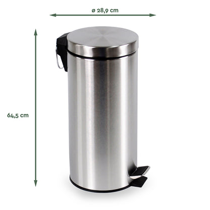 Afvalbak BRASQ pedaalemmer 30 liter RVS - 2