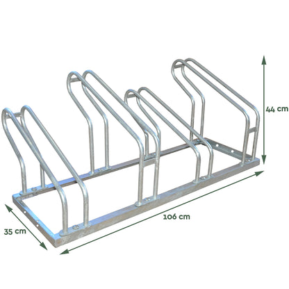 Fietsenrek BRASQ 4 Fietsen Zilver, Enkelzijdig - 2