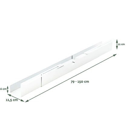 BRASQ Verstelbare Kabelgoot 75-150cm voor onder bureau, wit - 2