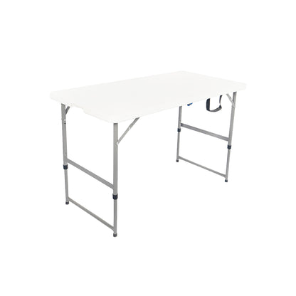 Vouwtafel BRASQ 120x60x74cm wit, inklapbaar met 2 hoogtestanden