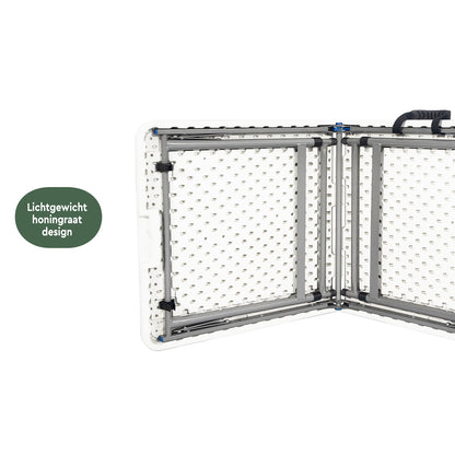 Vouwtafel BRASQ 120x60x74cm wit, inklapbaar met 2 hoogtestanden - 5