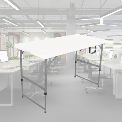 Vouwtafel BRASQ 120x60x74cm wit, inklapbaar met 2 hoogtestanden - 6