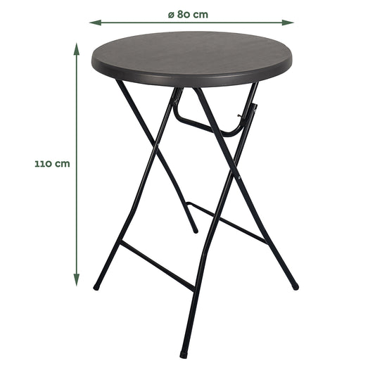 Statafel Brasq 80cm met kunststof blad en inklapbare poten - 2