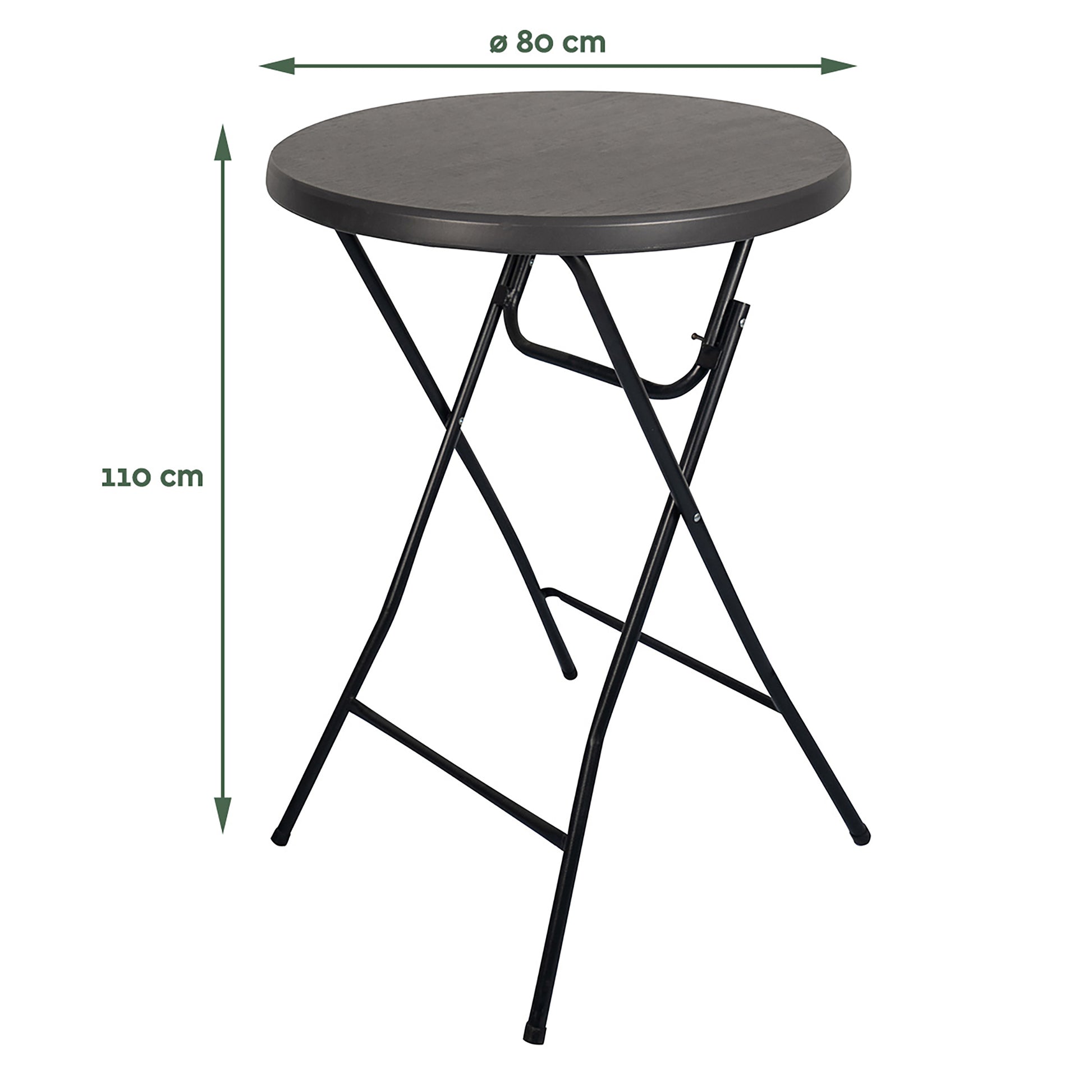 Statafel Brasq 80cm met kunststof blad en inklapbare poten - 2
