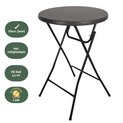 Statafel Brasq 80cm met kunststof blad en inklapbare poten - 3